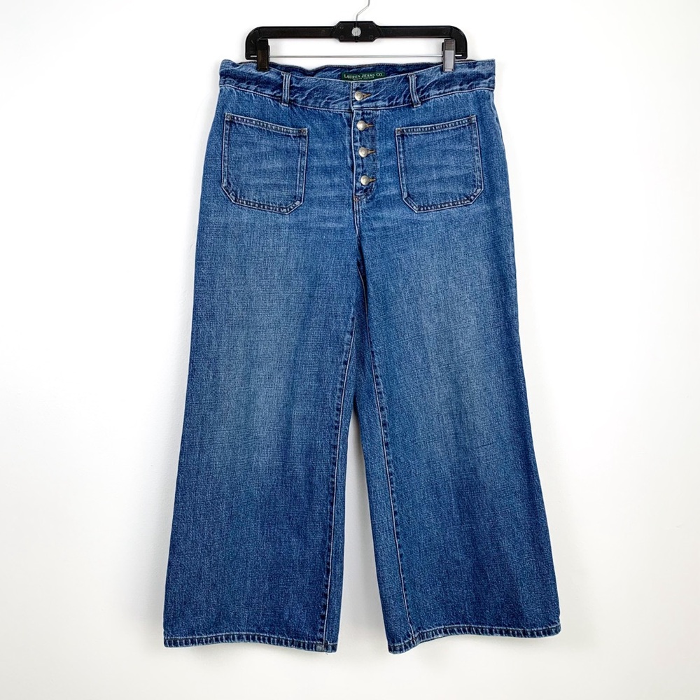 Ralph Lauren Medium Blue Wide Leg Flare Jeans